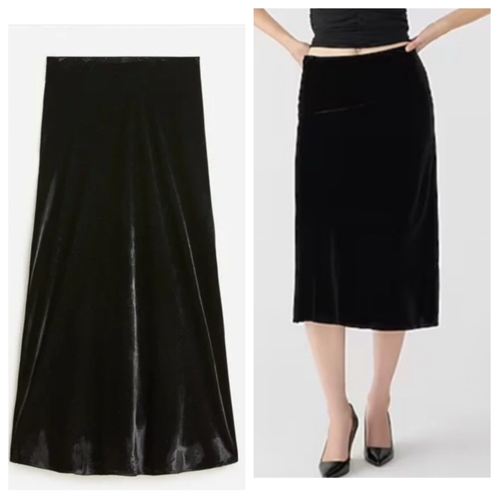 J Crew Gwyneth slip skirt in velvet